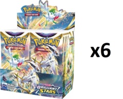 Pokemon SWSH9 Brilliant Stars Booster Box CASE (6 Booster Boxes)